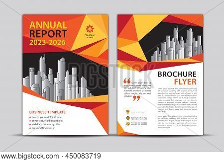 Annual Report 2023-2026 Cover Design, Brochure Flyer Template, Business Cover Background, Brochure L