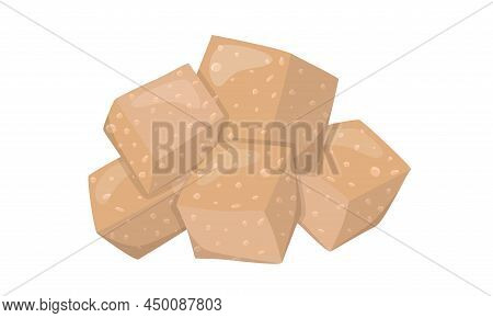 Tofu, Vegan Bio Soy Cheese. Vector Stock Illustration Isolated On White Background For Packaging Des