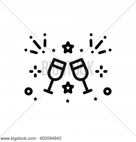 Black Line Icon For Celebrate Solemnise Commemorate Party Wine Enjoy Event Alcohol