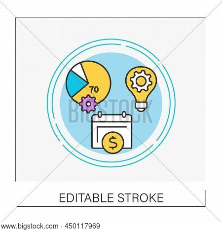 Rule Concept Line Icon. Allocating Resources Rule. Core , Adjacent And Transformational Innovation. 