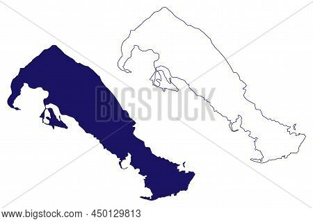 Cayo Guajaba Island (republic Of Cuba, Cenrtal America, Caribbean Islands) Map Vector Illustration, 