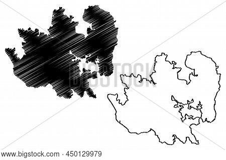 Batam Island (republic Of Indonesia, South East Asia) Map Vector Illustration, Scribble Sketch Batam