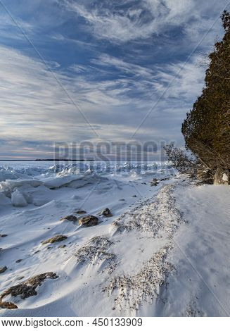 Even In Winter The Piles Of Zebra And Qudra Mussels Are Evident As The Wind Sculps The Snow Cover Aw