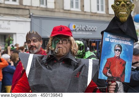 Douarnenez, France - February 27 2022: Les Gras De Douarnenez Is A Particularly Famous Carnival Acro