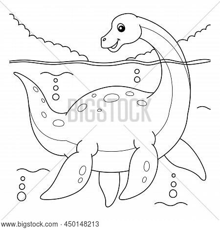 A Cute And Funny Coloring Page Of A Plesiosaurus. Provides Hours Of Coloring Fun For Children. To Co