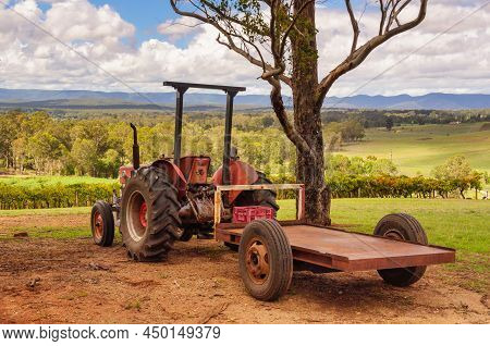 Cessnock, Nsw, Australia - March 9, 2018: Farm Machinery In The Mount View Region Of The Hunter Vall