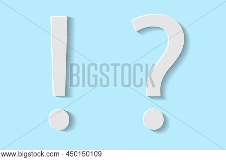 3d Illustration With Exclamation Question Mark. Business, Education Concept. Vector Illustration. St