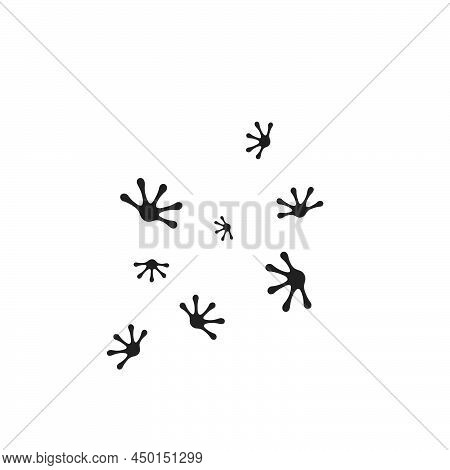 Gecko Foot Print  Vector Icon Illustration Template