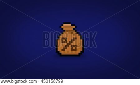 Pixel Bag Of Money With Percentage Sign Background - High Res 4K Wallpaper