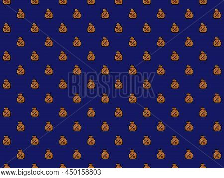 Pixel Bag Of Money With Percentage Sign Background - High Res Seamless Pattern