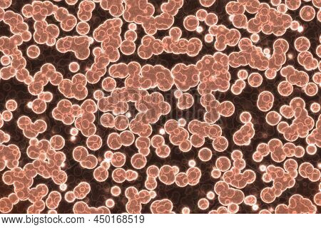 Creative Amazing Red A Lot Of Organic Micro Organisms Computer Graphics Background Or Texture Illust