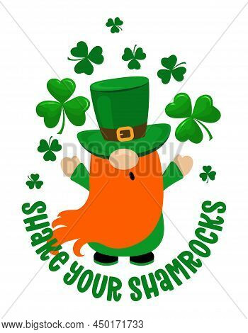 Shake Your Shamrocks - Funny St Patrick's Day Inspirational Lettering Design For Poster, T-shirt, Ca