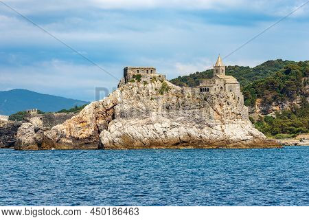 Medieval Church Of Saint Peter (san Pietro, V-xiii Century) In Romanesque Gothic Style. Portovenere 