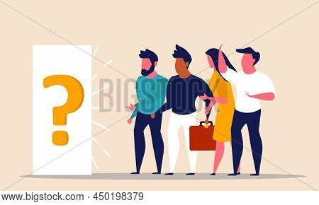 Unemployment Office And Jobless People. Job Recruitment And Search Candidate Problem Vector Illustra