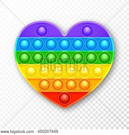 Colorful Silicone Anti-stress Pop It Toy. Trendy Sensory Game For Children. Rainbow Push Pop Fidget 