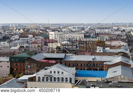 Yelets, Lipetsk Region, Russia - June 17, 2021, View From The Bell Tower To The Central Part Of The 