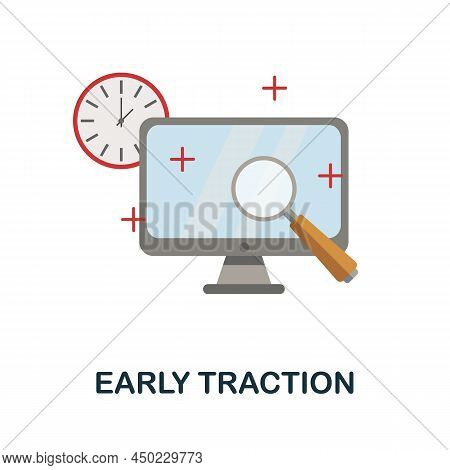 Early Traction Flat Icon. Colored Element Sign From Growth Acceleration Collection. Flat Early Tract