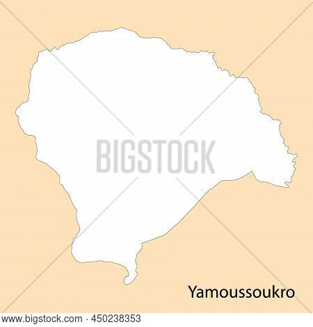 High Quality Map Of Yamoussoukro Is A Region Of Ivory Coast, With Borders Of The Districts