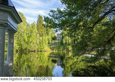 Mustion Linna Park View In Summer, Finland