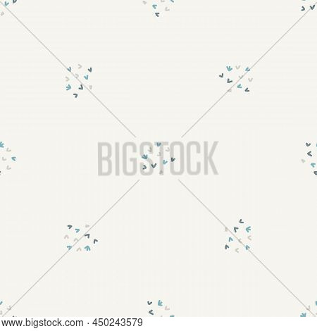 Gender Neutral Sprigged Foliage Seamless Vector Background. Simple Whimsical Botanical 2 Tone Patter