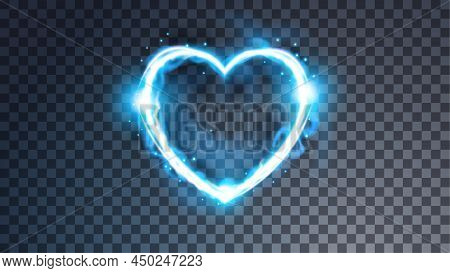 Modern Magic Heart Symbol. Ethereal Lightning Substance Sign