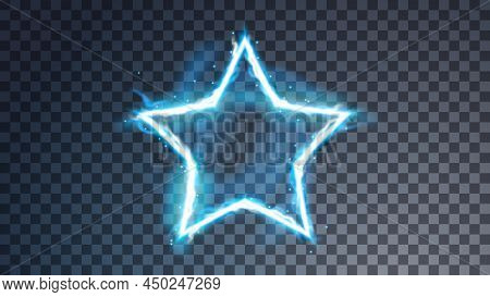 Modern Magic Star Symbol . Ethereal Lightning Substance
