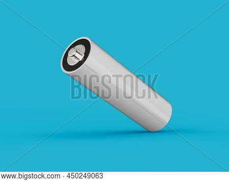 Aa Size Battery Isolated On White Background Blank Rechargeable Battery Aa Or Aaa Size 3d Illustrati