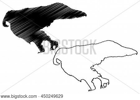 Borkum Island (federal Republic Of Germany) Map Vector Illustration, Scribble Sketch Borkum Map