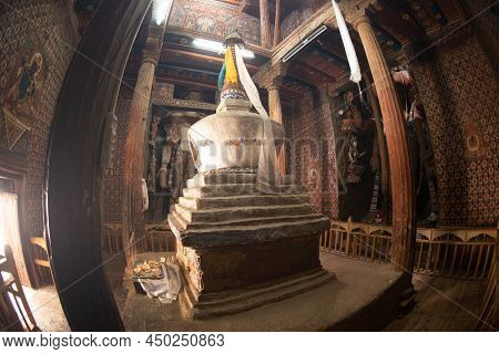 Ladakh , India - May 15 , 2019 :  Ladakh , India - May 15 , 2019 :  Ancient Stupa In At Alchi Monast