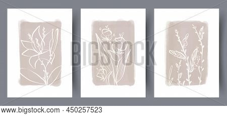 Printable Wall Art Vector Poster Set. Scandinavian Abstract Vector Print Set For Modern Interior. Pr