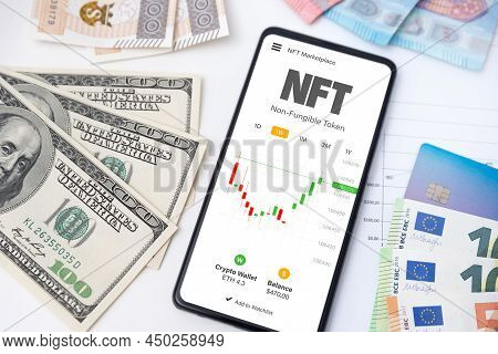Nft Non-fungible Tokens Concept. Investing Cryptocurrencies In Digital Collections