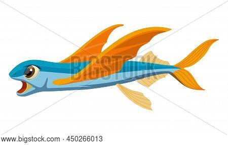Flying Fish Cartoon Vector & Photo (Free Trial) | Bigstock