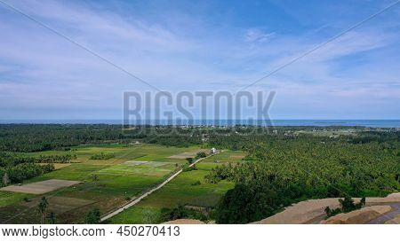 Aerial View Of The Hilly Area Of Tondo Village Near Palu Bay. Located In Central Sulawesi. Palu, Ind