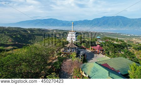Aerial View Of The Hilly Area Of Tondo Village Near Palu Bay. Located In Central Sulawesi. Palu, Ind