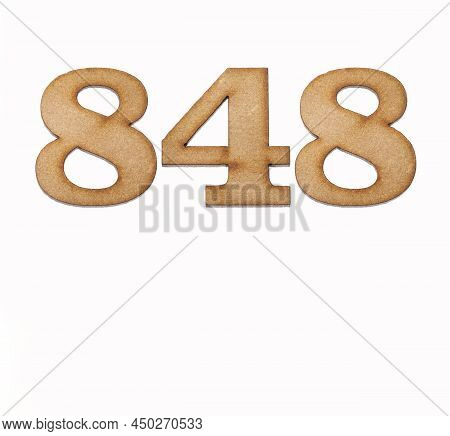 Number 848 - Piece Of Wood Isolated On White Background
