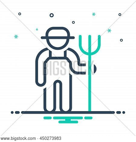 Mix Icon For Farmers Peasant Husbandman Agriculturist Grower Farming