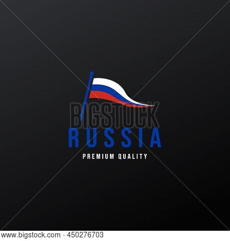 Flagpole Russian Flag Logo Icon Vector Illustration Design