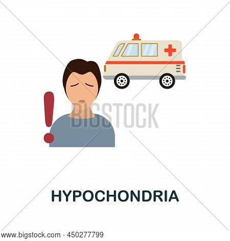 Hypochondria Flat Icon. Colored Element Sign From Psychological Disorders Collection. Flat Hypochond