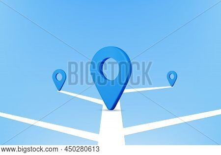 3d Render Location Symbol Pin Icon Sign Or Navigation Locator Map Travel Gps Direction Pointer And M