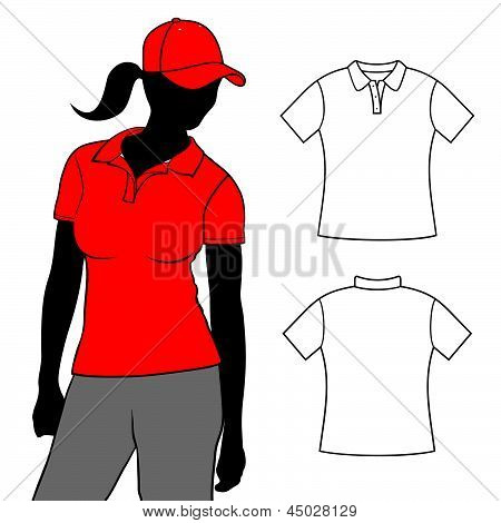 T-shirt. Polo t-shirt donna manica corta con silhouette del corpo.