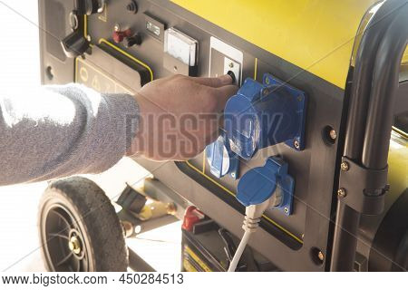 Portable Gasoline Generator.the Use Of An Autonomous Energy Source. An Additional Source Of Energy.