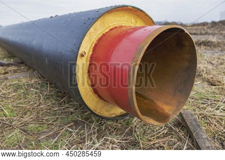 Metal Pipes With Thermal Insulation Of The District Heating System For Minimal Heat Loss. Sustainabl