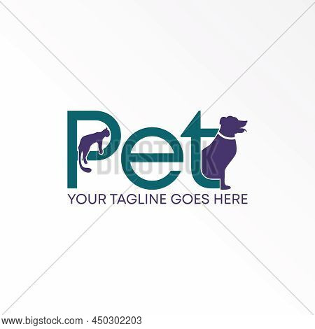 Letter Or Word Pet With Dog And Cat Logo Design Abstract Concept Vector Stock. Can Be Used As A Symb