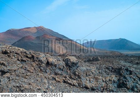 Volcanic Landscape Of Timanfaya National Park On Island Lanzarote