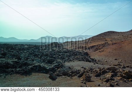 Volcanic Landscape Of Timanfaya National Park On Island Lanzarote