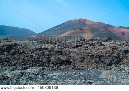 Volcanic Landscape Of Timanfaya National Park On Island Lanzarote