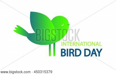 International Bird Day Poster With Typography, Vector Art Illustration.