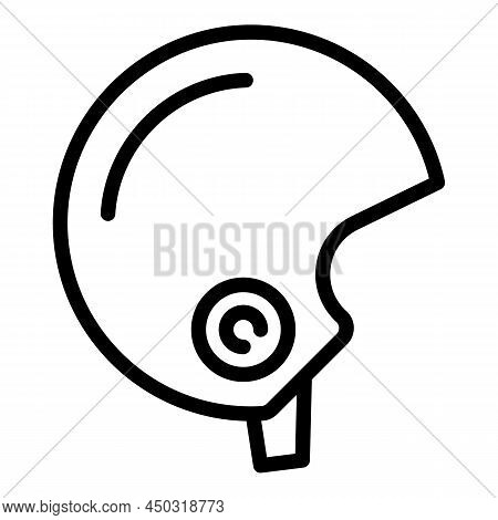 Old Biker Helmet Icon Outline Vector. Motor Gear. Engine Gear