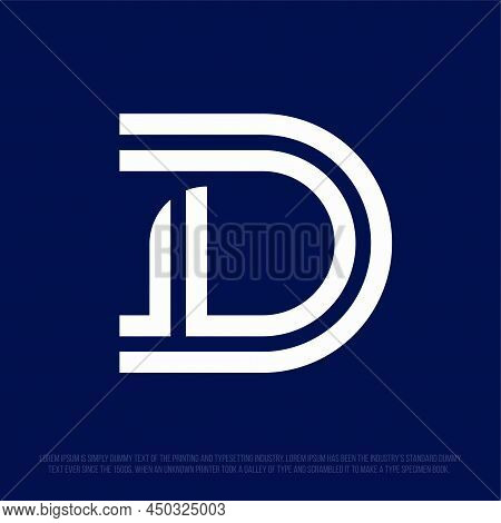 Modern Professional Logo In The Shape Of The Letter D. Exclusive D Shape