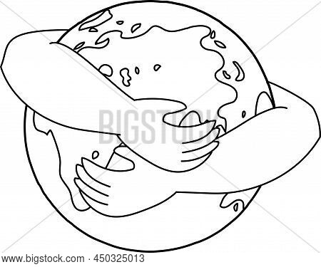 World Peace Illustration Planet Earth Hugging Hands